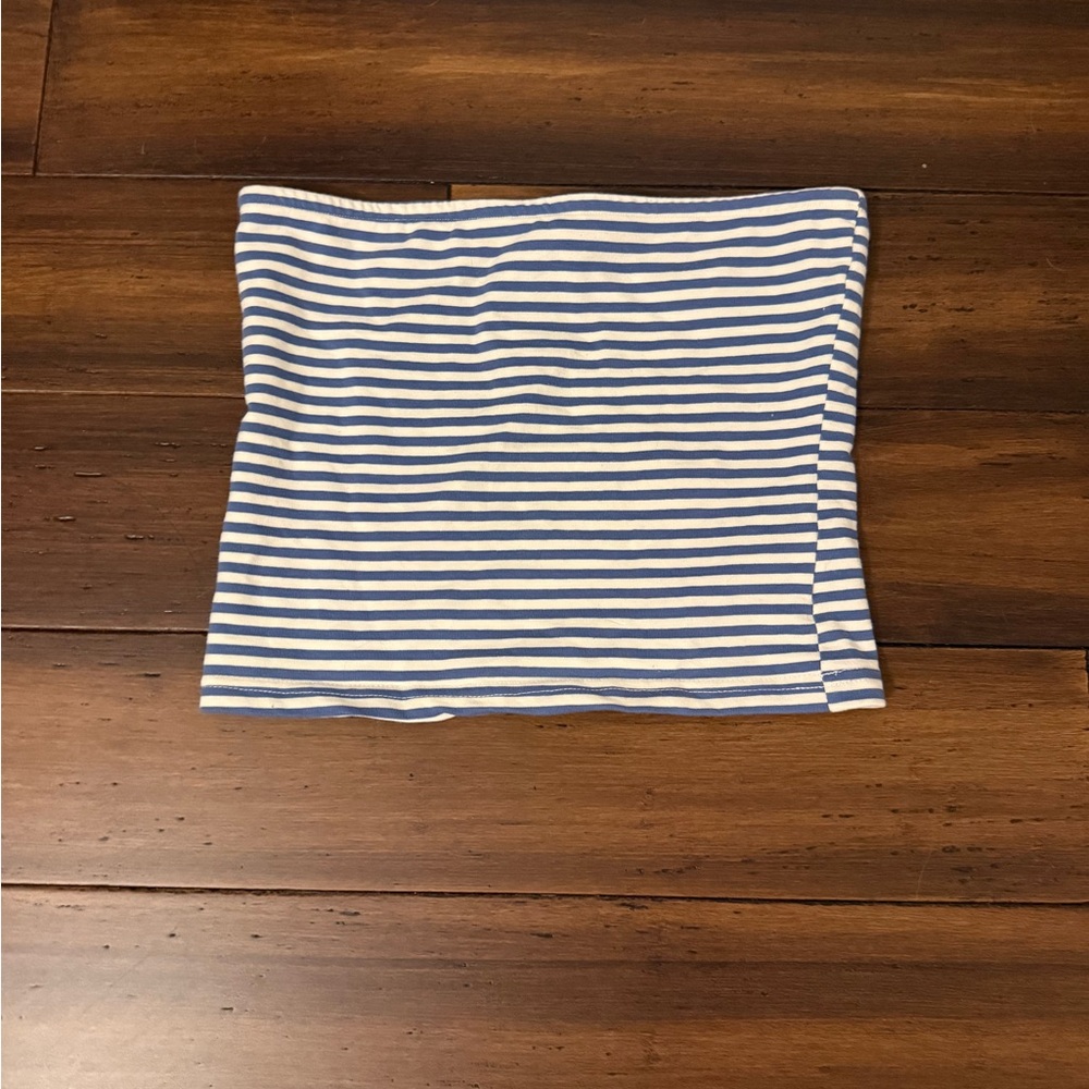 Edikted Blue and White Striped Tube Top - Size Small